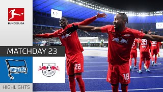 Hertha Berlin  RB Leipzig 16  Highlights  Matchday 23 – Bundesliga 202122 [upl. by Caylor]