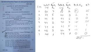 Spearmans Rho Numerical MPC006 Important QuestionsNumerical June 2019 Paper Assignment [upl. by Lovato]