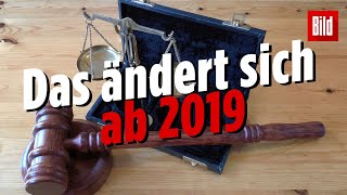 Neue Gesetze Das ändert sich 2019 [upl. by Gnues]