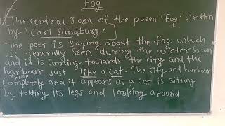 central idea of the poem fog [upl. by Arissa]