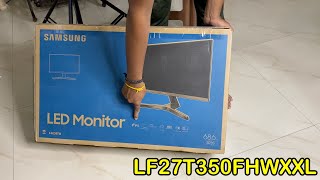 27quot Bezel Less Samsung LF27T350FHWXXL Monitor Unboxing  IPS Monitor Super Slim Gaming Monitor [upl. by Anrahs706]