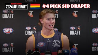 Sid Draper  Adelaides 4 Pick  AFL Draft Night 2024 [upl. by Terryl]