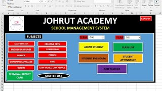 ADVANCED SCHOOL DATABASE MANAGEMENT SYSTEM  EXCEL [upl. by Eisso313]