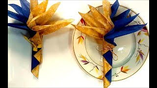 Folding napkins quotLeavesquot Easy origami [upl. by Manya118]