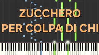 zuccheroper colpa di chirallentatoslowpiano facile easy tutorial [upl. by Anewor799]