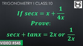 𝑰𝒇 𝒔𝒆𝒄𝒙𝒙𝟏𝟒𝒙 𝑷𝒓𝒐𝒗𝒆𝒔𝒆𝒄𝒙𝒕𝒂𝒏𝒙𝟐𝒙 𝒐𝒓 𝟏𝟐𝒙 I class 10 mathsculeas5870 [upl. by Anelhtac126]