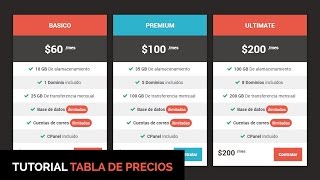 Como hacer una tabla de precios en HTML  CSS [upl. by Venola906]