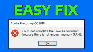 How To Fix Photoshop Not Enough RAM Error in Windows [upl. by Ullund]