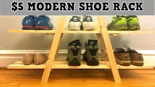 5 Modern Shoe Rack  Easy DIY [upl. by Mcgregor]