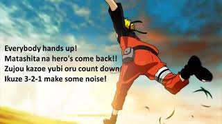 Naruto Shippuden OP1  Heros Come Back Lyrics Romaji [upl. by Ogg158]