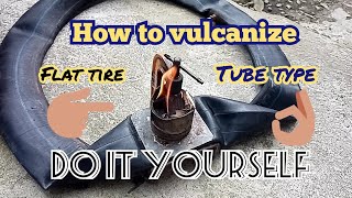 How to vulcanizeinteriorflat tiretube type [upl. by Otreblasiul489]