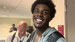 Alabama WR Germie Bernard Postgame Interview  Wisconsin [upl. by Evatsug699]