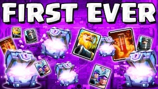 first ever SUPER MAGICAL CHEST opening  Clash Royale  SO MANY CARDS [upl. by Yrakcaz]