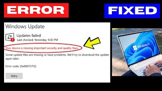 Your Device Is Missing Important Security and Quality Fixes Update Error on Windows 11 [upl. by Boucher]