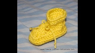 How to crochet a traditional baby bootie [upl. by Aruat]