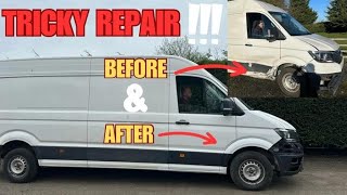 REPAIRING SOME VERY AWKWARD DAMAGED ON A 2018 VW CRAFTER [upl. by Ordnas636]