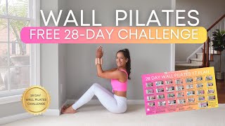 28 Day Wall Pilates Challenge for Beginners  Build Core Strength at Home [upl. by Naehgem]