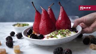 Blackberry amp Gin Poached Pears  NEFF Home UK [upl. by Godfree199]