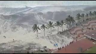 Durban beach closed due to high waves DRAMATIC AERIAL VIDEO [upl. by Edythe]