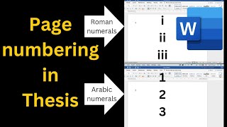 How to insert two different page numbering format in the same Word documentpage numbering in Thesis [upl. by Orvie]