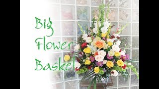 How to create big basket arrangements for tribute sympathy or grand opening [upl. by Ebert]