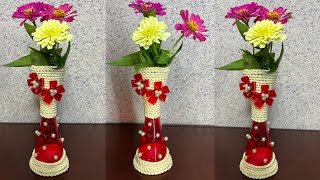 Plastic Bottle Flower Vase Ideas  Making a flower vase from a plastic bottle [upl. by Nicolina79]