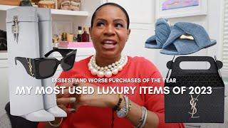 MOST USED LUXURY ITEMS  BEST amp WORST PURCHASES OF 2023  AWED BY MONICA [upl. by Nongim]