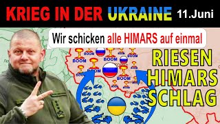 11JUNI TOTALE VERWÜSTUNG  Russische Basen von 308 HIMARSRaketen getroffen  UkraineKrieg [upl. by Ahsinrev518]