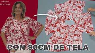 BLUSA FÁCIL CON 90CM DE TELA  Fabiana Marquesini  553 [upl. by Disraeli]