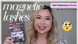 Ardell Magnetic MEGAGHOLD Liner amp Lash FIRST IMPRESSION TRY ON REVIEW [upl. by Ytirehc]