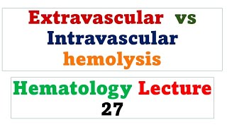 Extravascular hemolysis vs Intravascular hemolysis Hematology lecture 27 [upl. by Brandt]