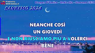 Dargen DAmico  Onda alta  Sanremo 2024 Karaoke [upl. by Leta]