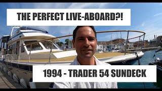 Trader 54 Walkthrough Yacht Tour  Is this the Perfect Liveaboard  Stunning Interior Space [upl. by Aicemaj]