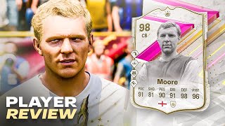 INSANE INSANE 😲 98 FUTTIES BOBBY MOORE PLAYER REVIEW FC 24 ULTIMATE TEAM [upl. by Marta]