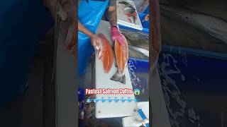 Fastest salmon cutter 😱 shorts fishcutting fish sushi sashimi [upl. by Haveman234]