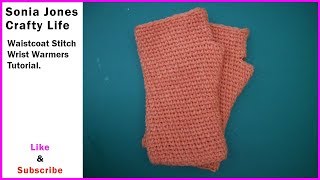 Waistcoat stitch wrist wamers [upl. by Bezanson]