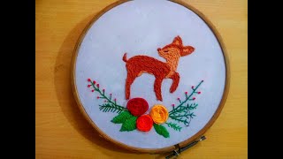 Beautiful Hand Embroidered Deerhandembrodieryforbegginers trending [upl. by Aseyt737]