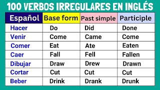 Los 100 Verbos Irregulares más Comunes en Inglés [upl. by Edson98]