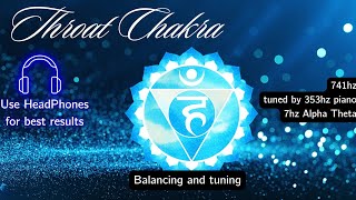 Throat Chakra Meditation powerful  741hz with 353hz piano [upl. by Arema]