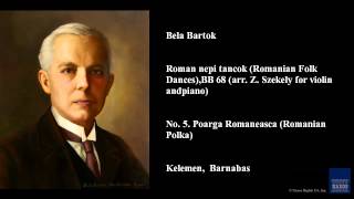 Bela Bartok Roman nepi tancok Romanian Folk Dances BB 68 arr Z Szekely for violin and piano [upl. by Asirak]