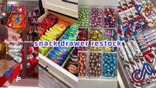 Snack drawer restock  organizing and restocking ASMR  Tiktok compilation 🍬🍭🍫 [upl. by Abner]