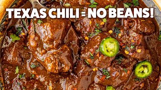 TexasStyle Chili Recipe  All Meat No Beans [upl. by Fanechka756]