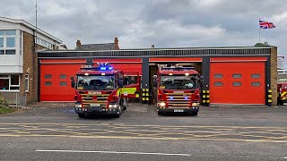 RETAINED Firefighters Rush To Reports of Gas Wigston Double Turnout Leicestershire Fire amp Rescue [upl. by Bonnee]