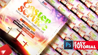 Easter Convention Church Flyer Tutorial FREE PSD [upl. by Droflim271]