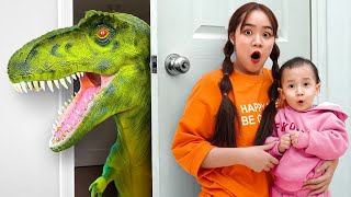 Knock Knock Whos at the Door with Tana and funny video kids compilation [upl. by Kcirddet82]