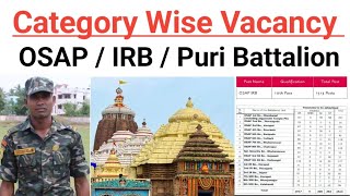 🇮🇳 Puri Battalion OSAP IRB Category Wise Vacancy Details  1513 vacancy  10th Pass [upl. by Mathew965]