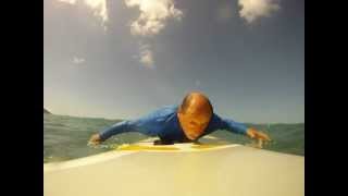 84 Years Young Barney Osher Surfing in Waikiki with Hans Hedemann Surf School [upl. by Namron]