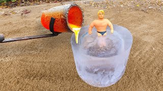 Experiment STRETCH ARMSTRONG IN ICE vs LAVA [upl. by Woodman]