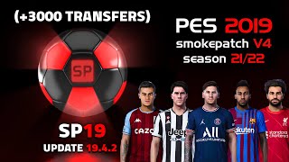 PES 2019 Smoke Patch 1942 Official Update Review amp Gameplay  Option File Winter Season 2022 [upl. by Siuqramed]