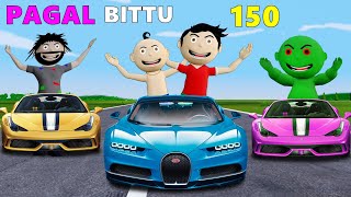 Pagal Bittu Sittu 150  Super Car Wala Cartoon  Gadi Wala Cartoon  Bittu Sittu Toons  Cartoon [upl. by Asillam362]